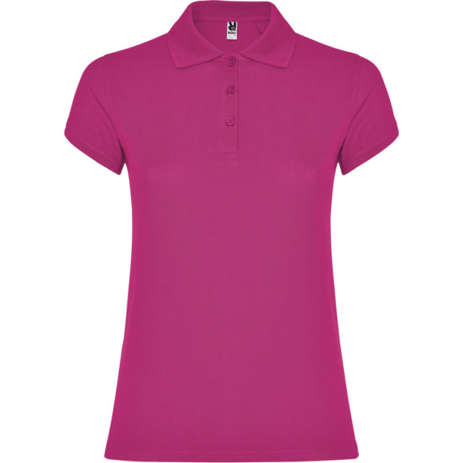 Custom Printed Star Short Sleeve Women's Polo - Image 1