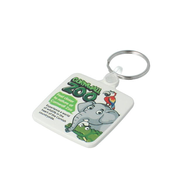 Custom Printed 45mm Square Keyring