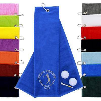 Custom Printed Aztex Tri Folding Cotton Velour Golf Towel - Image 2