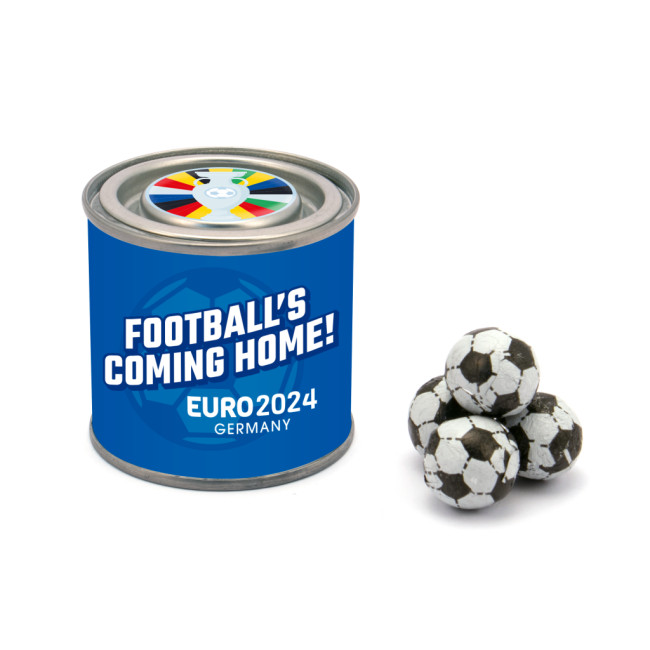 Custom Printed Small Paint Tin Chocolate Footballs - Image 1