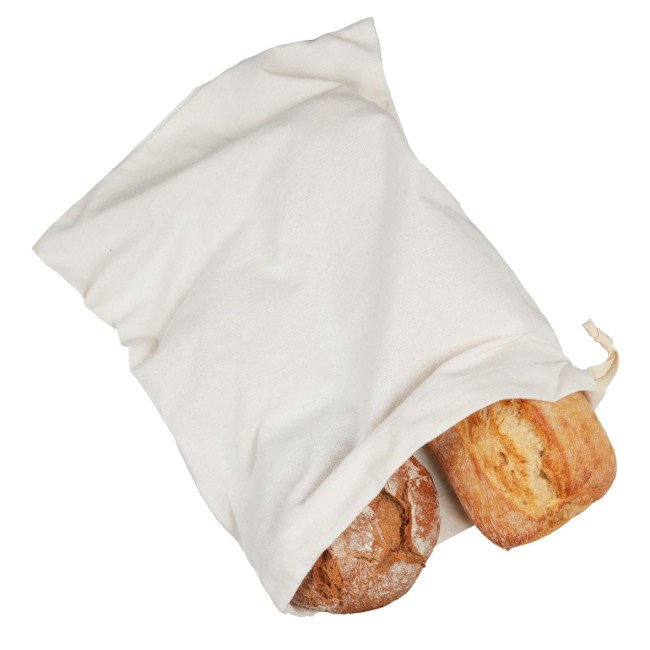 Custom Printed Eco Cotton Drawstring Bread Bag - Image 1