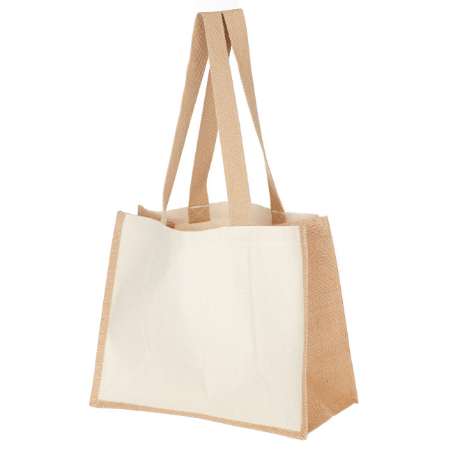 Custom Printed Henley Shopper Cotton & Jute 10oz - Image 7