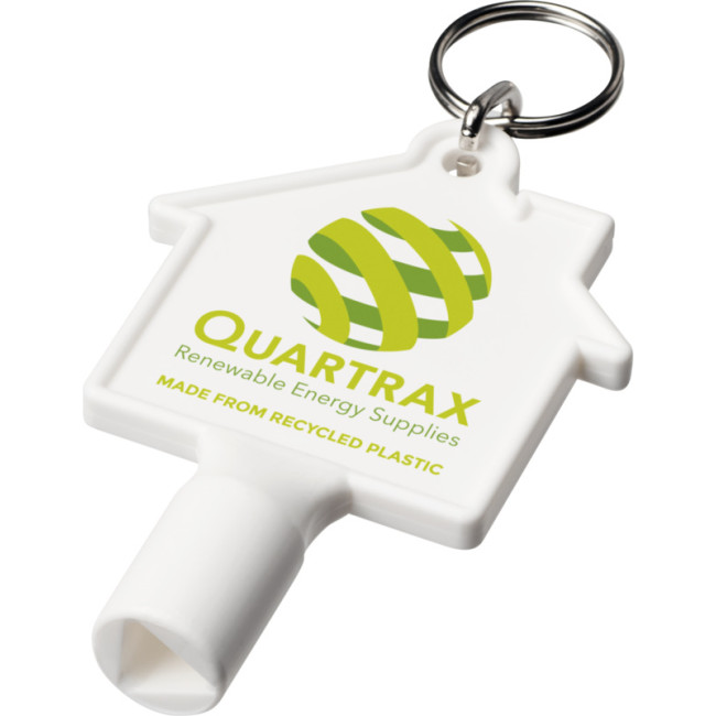 Branded Maximilian House-Shaped Recycled Utility Key Keychain - Image 1