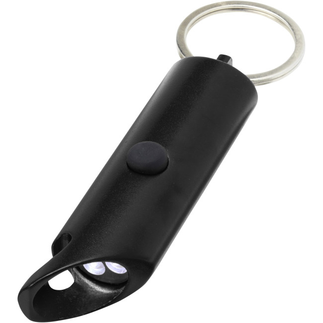 Custom Printed Flare RCS Recycled Aluminium IPX Led Light & Bottle Opener Keychain - Image 1