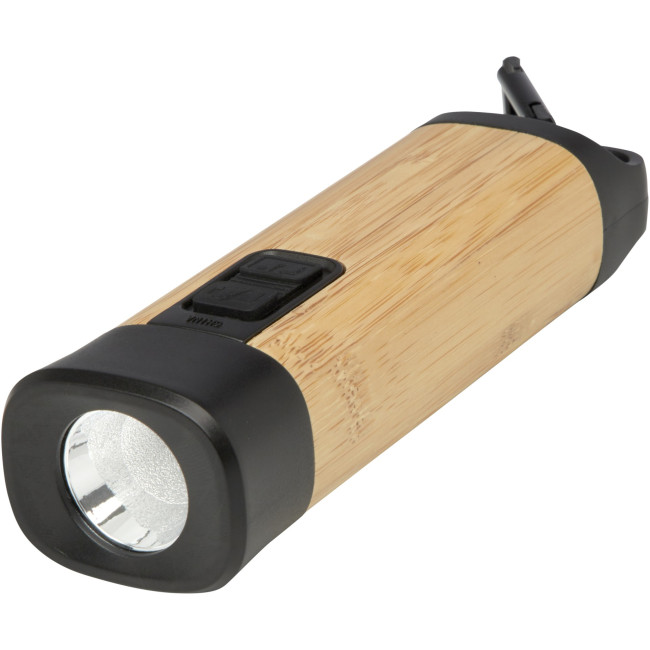 Branded Kuma Bamboo/RCS Recycled Plastic Torch With Carabiner