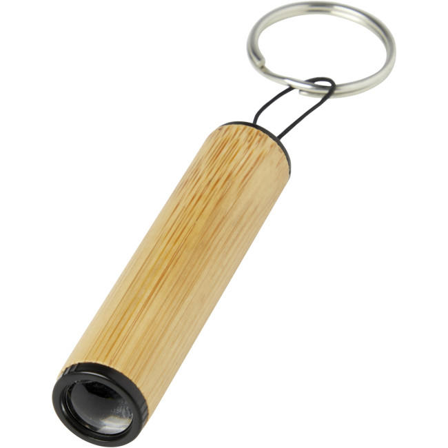 Branded Cane Bamboo Key Ring With Light