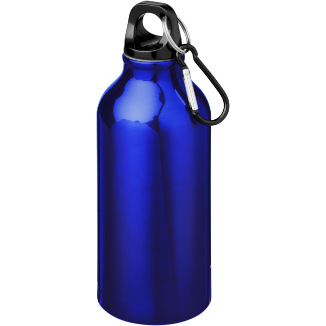 Custom Printed Oregon RCS Certified Recycled Aluminium Water Bottle With Carabiner 400ml - Image 3