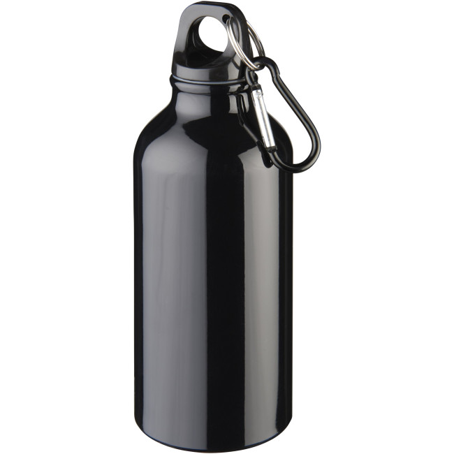 Custom Printed Oregon RCS Certified Recycled Aluminium Water Bottle With Carabiner 400ml - Image 6