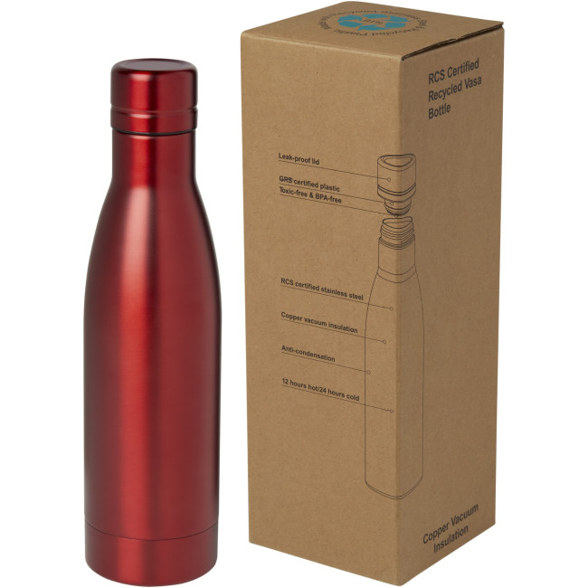 Custom Printed Vasa RCS Certified Recycled Stainless Steel Copper Vacuum Insulated Bottle 500ml - Image 2