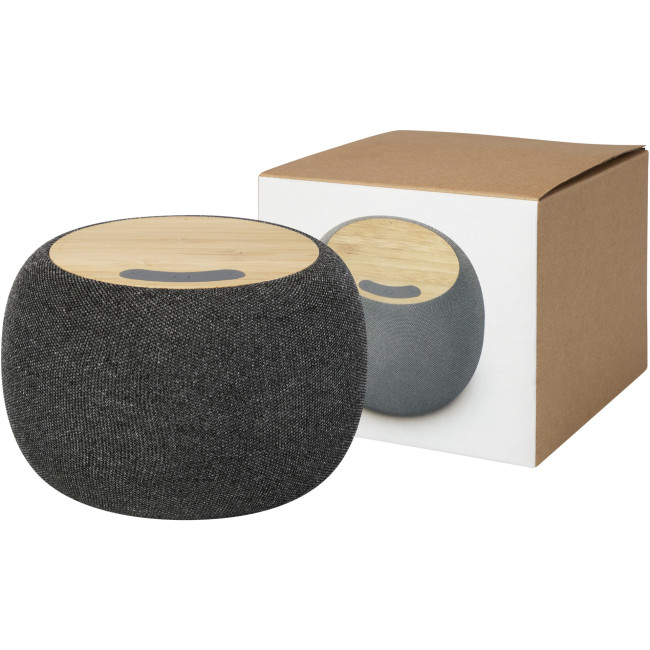 Branded Ecofiber Bamboo/RPET Bluetooth  Speaker And Wireless Charging Pad