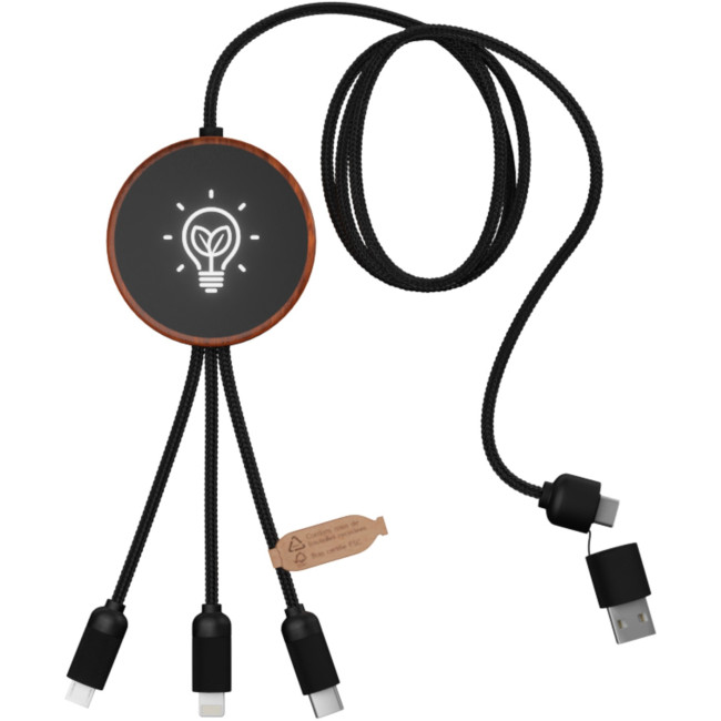 Custom Printed SCX.Design C40 5-In-1 RPET Light-Up Logo Charging Cable And 10W Charging Pad