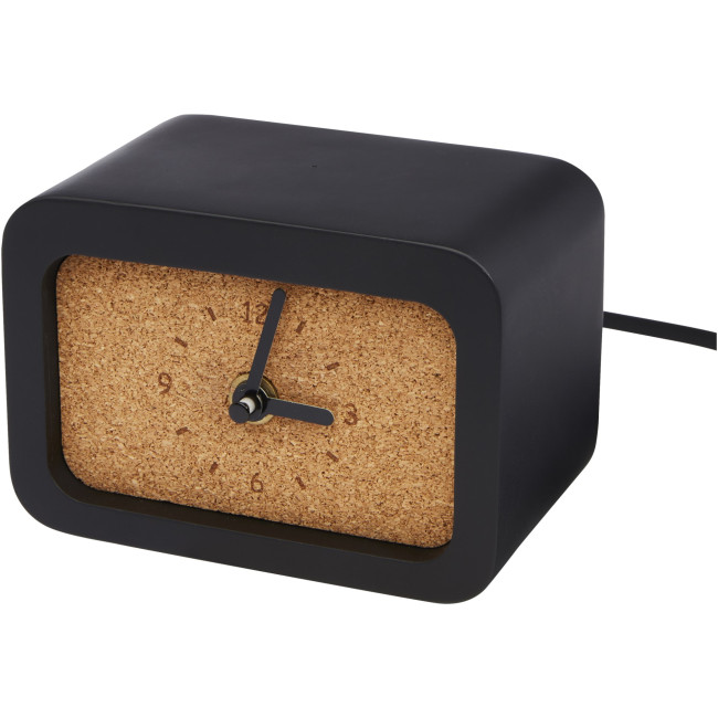 Custom Printed Momento Wireless Limestone Charging Desk Clock