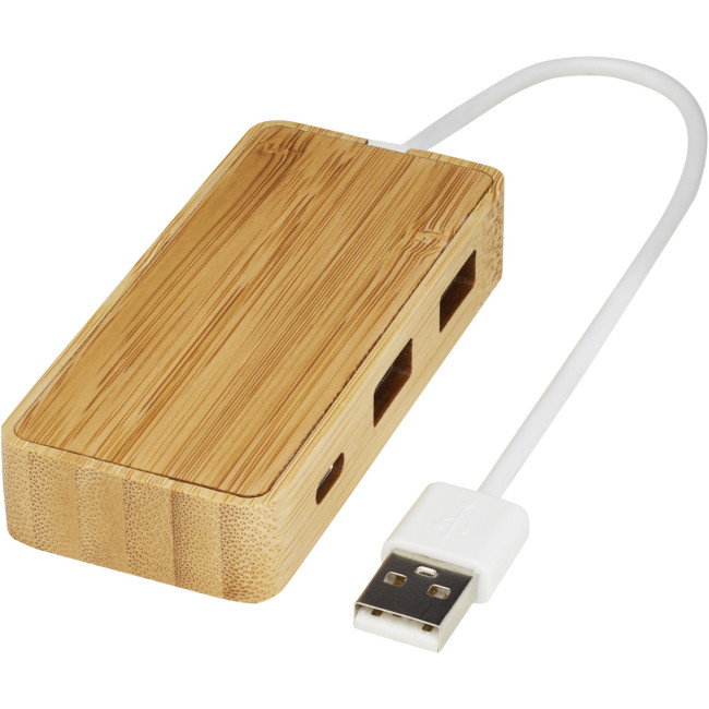 Branded Tapas Bamboo USB Hub