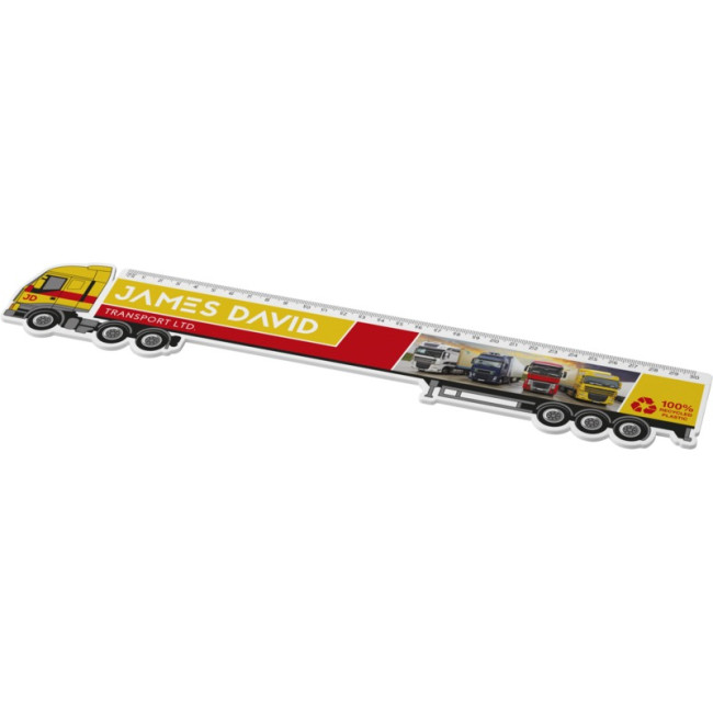 Custom Printed Tait 30cm Lorry-Shaped Recycled Plastic Ruler