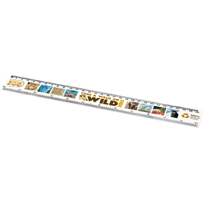 Custom Printed Refari 30 cm Recycled Plastic Ruler - Image 1