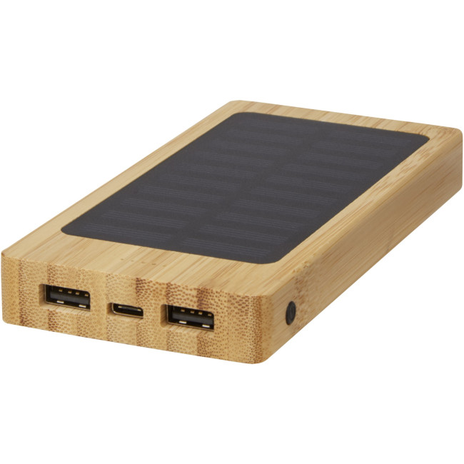 Branded Alata 8000 mAh Bamboo Solar Power Bank