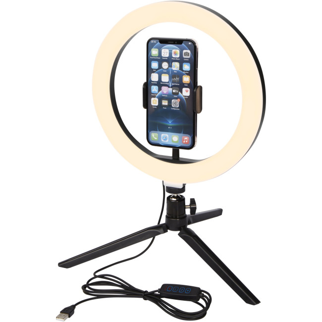 Custom Printed Studio Ring Light For Selfies And Vlogging With Phone Holder And Tripod