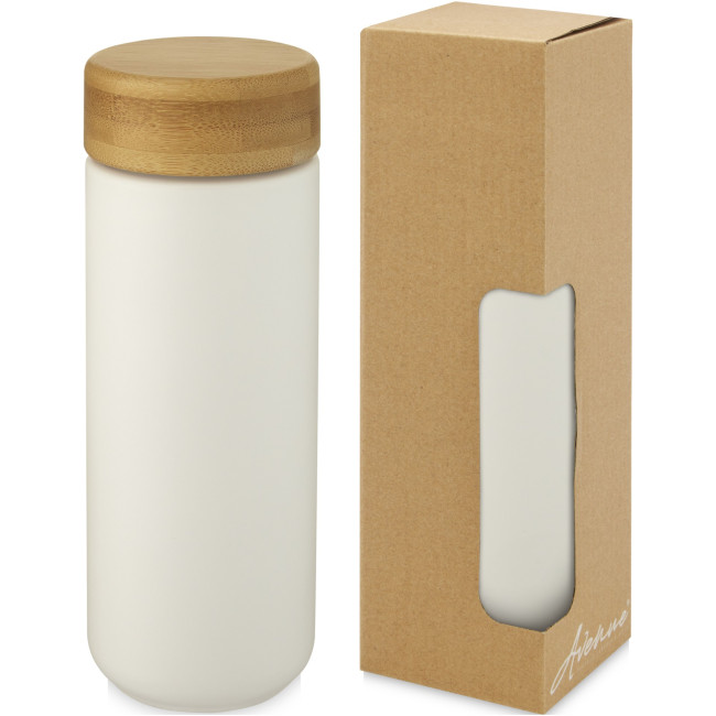 Branded Lumi Ceramic Tumbler With Bamboo Lid 300ml - Image 2