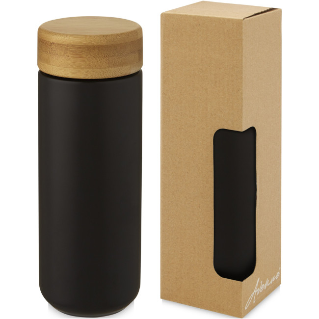 Branded Lumi Ceramic Tumbler With Bamboo Lid 300ml - Image 1