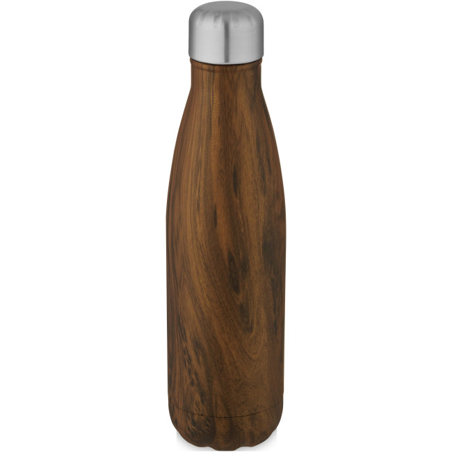 Custom Printed Cove Vacuum Insulated Stainless Steel Bottle With Wood Print 500ml - Image 1