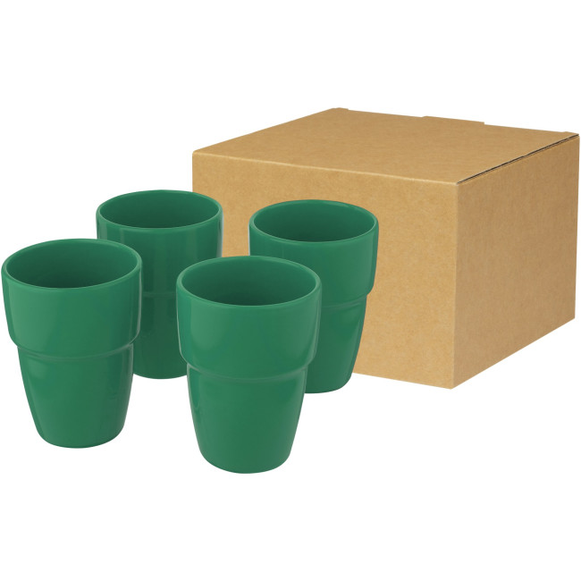 Custom Printed Staki 4-Piece Stackable Mug Gift Set 280ml - Image 5