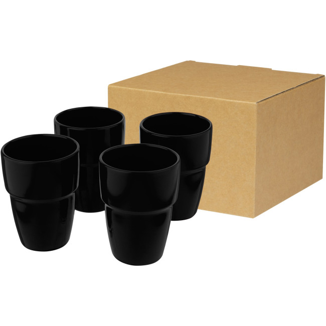 Custom Printed Staki 4-Piece Stackable Mug Gift Set 280ml - Image 6