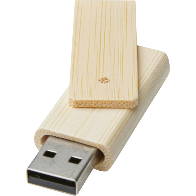 Branded Rotate 4GB Bamboo USB Flash Drive