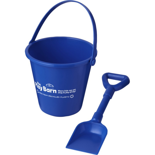 Custom Printed Tides Recycled Beach Bucket And Spade - Image 2