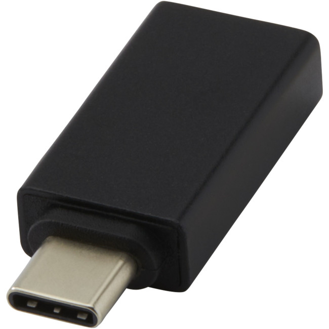 Custom Printed Adapt Aluminum USB-C To USB-A 3.0 Adapter