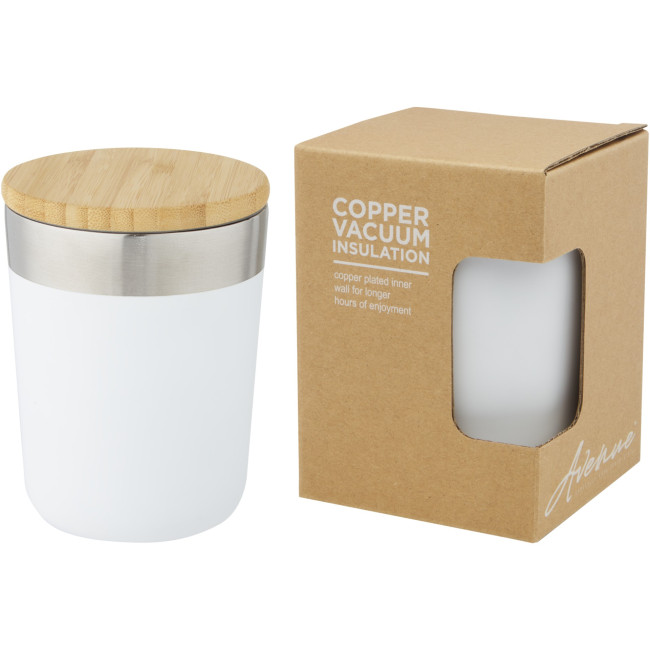 Branded Lagan Copper Vacuum Insulated Stainless Steel Tumbler With Bamboo Lid 300ml - Image 2