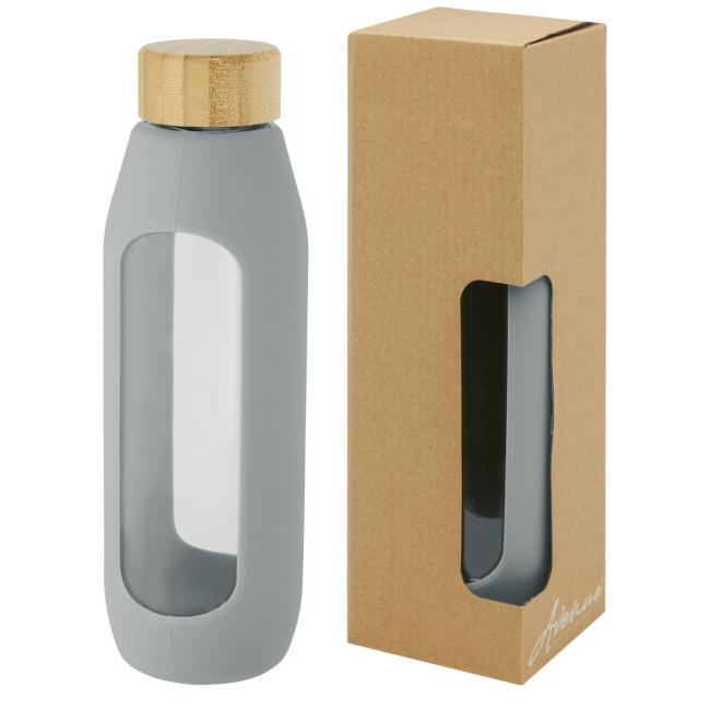 Custom Printed Tidan Borosilicate Glass Bottle With Silicone Grip 600ml - Image 4