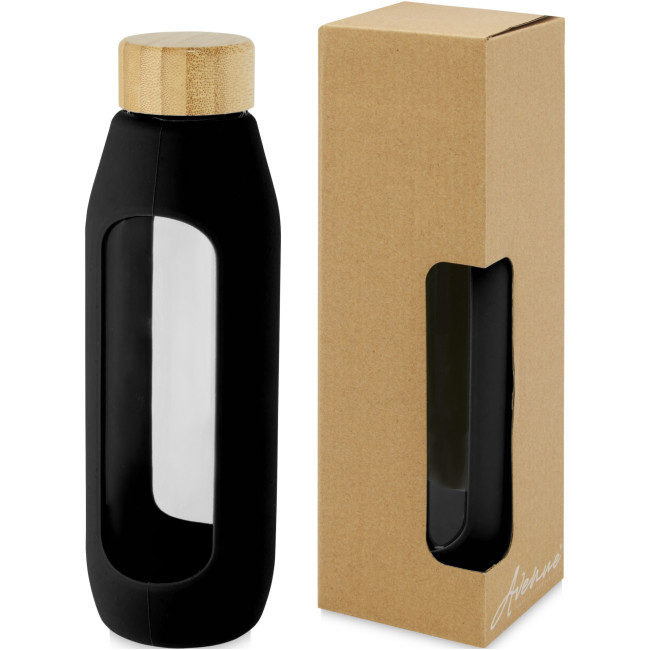 Custom Printed Tidan Borosilicate Glass Bottle With Silicone Grip 600ml - Image 5