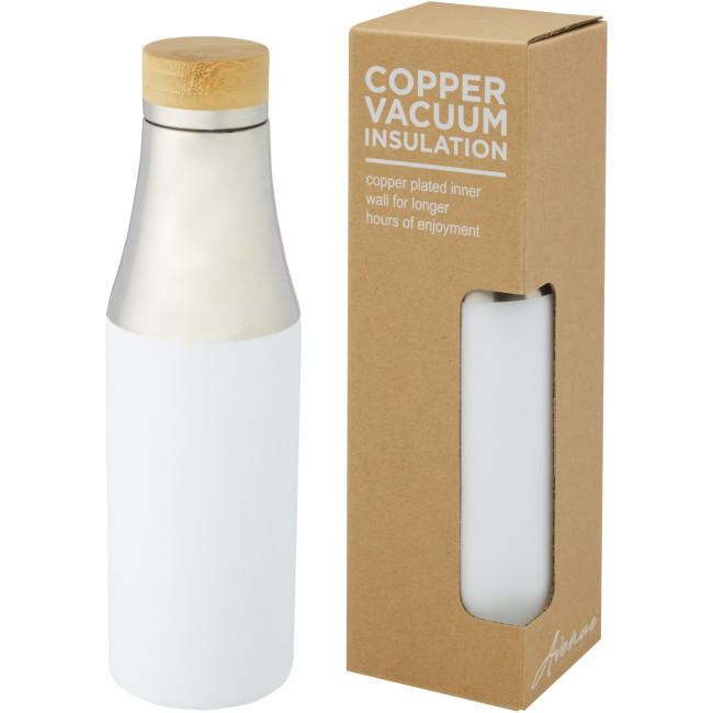 Branded Hulan Copper Vacuum Insulated Stainless Steel Bottle With Bamboo Lid 540ml - Image 2