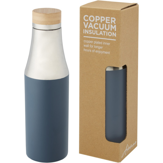 Branded Hulan Copper Vacuum Insulated Stainless Steel Bottle With Bamboo Lid 540ml - Image 3