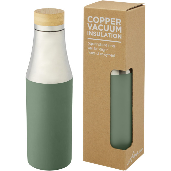 Branded Hulan Copper Vacuum Insulated Stainless Steel Bottle With Bamboo Lid 540ml - Image 4