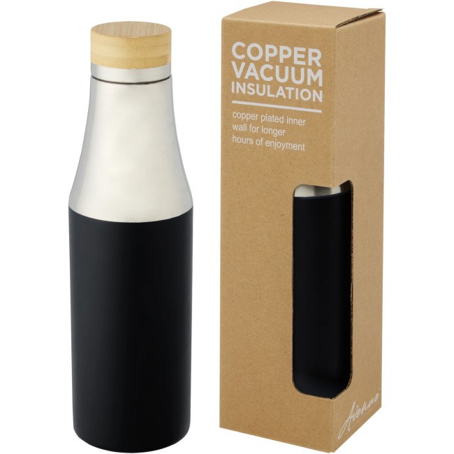 Branded Hulan Copper Vacuum Insulated Stainless Steel Bottle With Bamboo Lid 540ml - Image 5