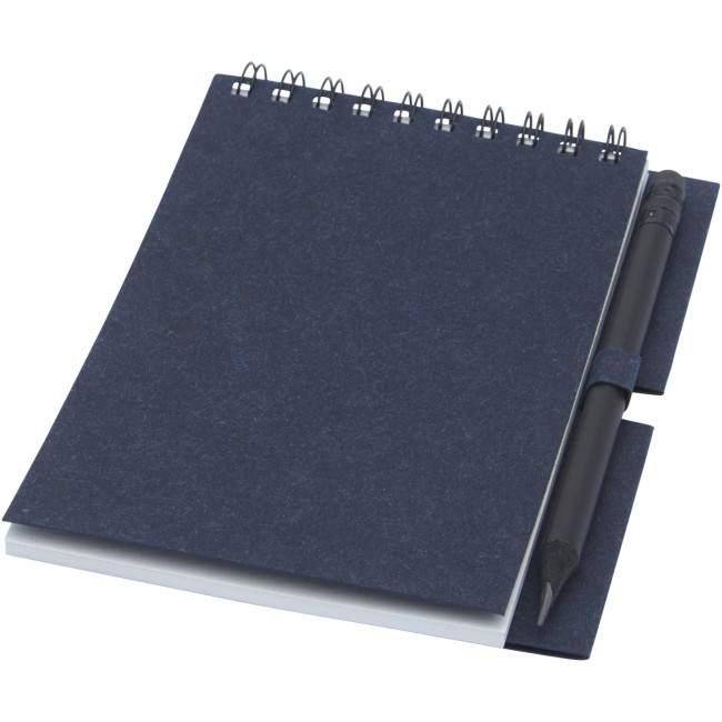 Custom Printed Luciano Eco Wire Notebook With Pencil - Small - Image 1