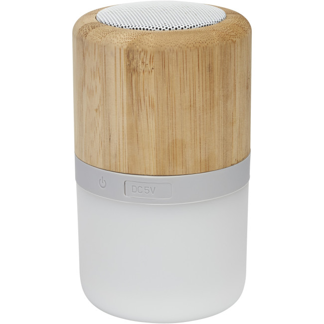 Branded Aurea Bamboo Bluetooth Speaker With Light