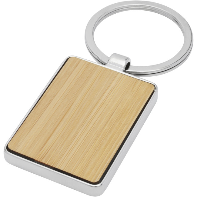 Branded Neta Bamboo Rectangular Keychain