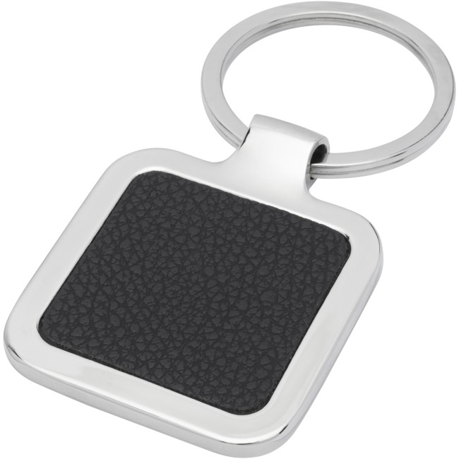 Custom Printed Piero Laserable PU Leather Squared Keychain