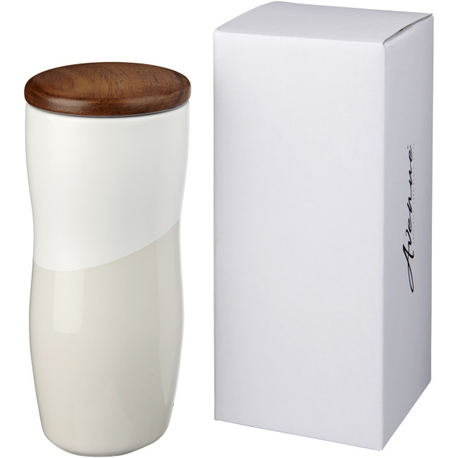 Custom Printed Reno Double-Walled Ceramic Tumbler 370ml - Image 1