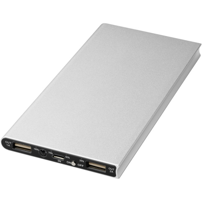 Custom Printed Plate Aluminium Power Bank 8000mAh - Image 1