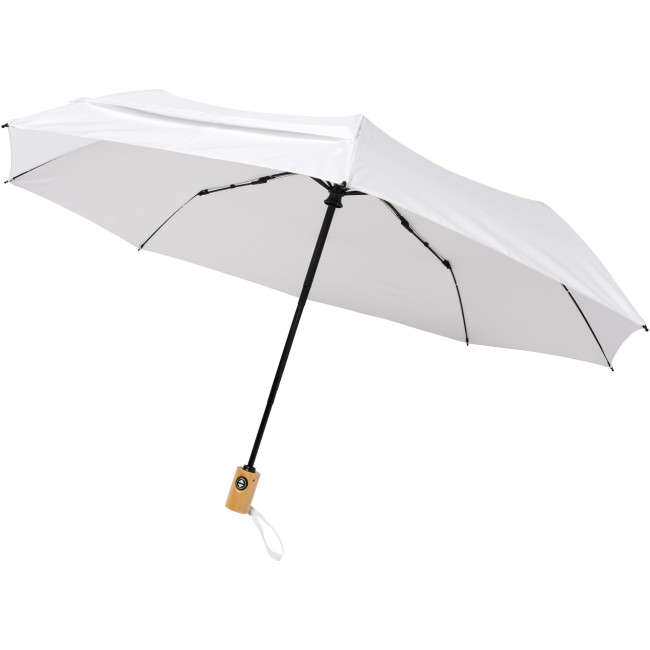 Custom Printed Bo 21" Foldable Auto Open/Close Recycled Pet Umbrella - Image 7