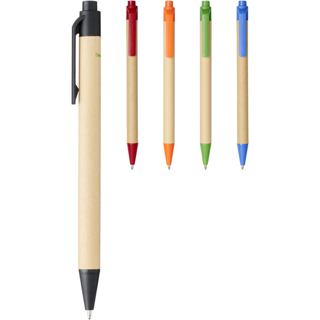 Custom Printed Berk Recycled Carton And Corn Plastic Ballpoint Pen - Image 5