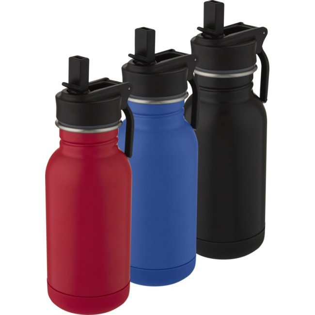 Custom Printed Lina Stainless Steel Sport Bottle With Straw And Loop 400ml - Image 1