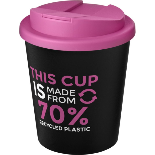 Custom Printed Americano Espresso Eco Recycled Tumbler With Spill-Proof Lid 250ml - Image 1