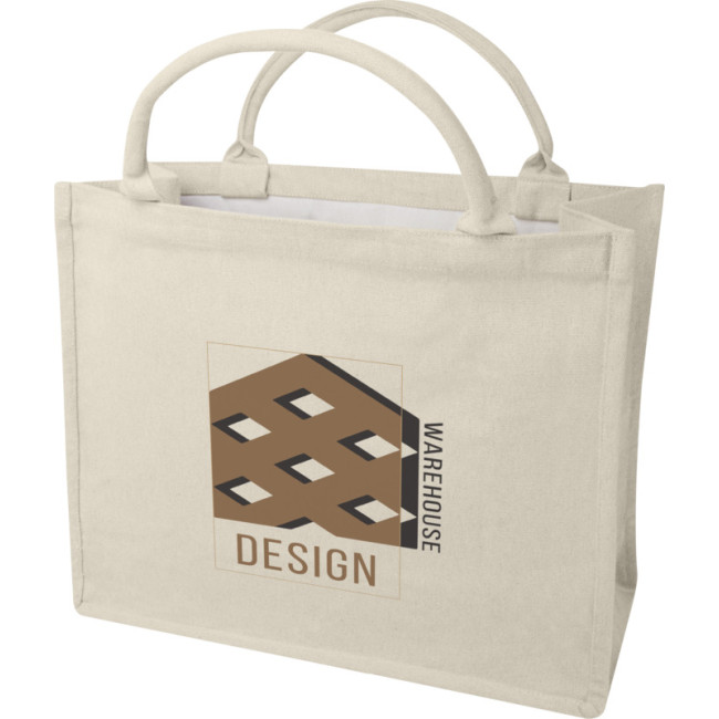 Custom Printed Page 500 g/m² Aware™ Recycled Book Tote Bag - Image 1