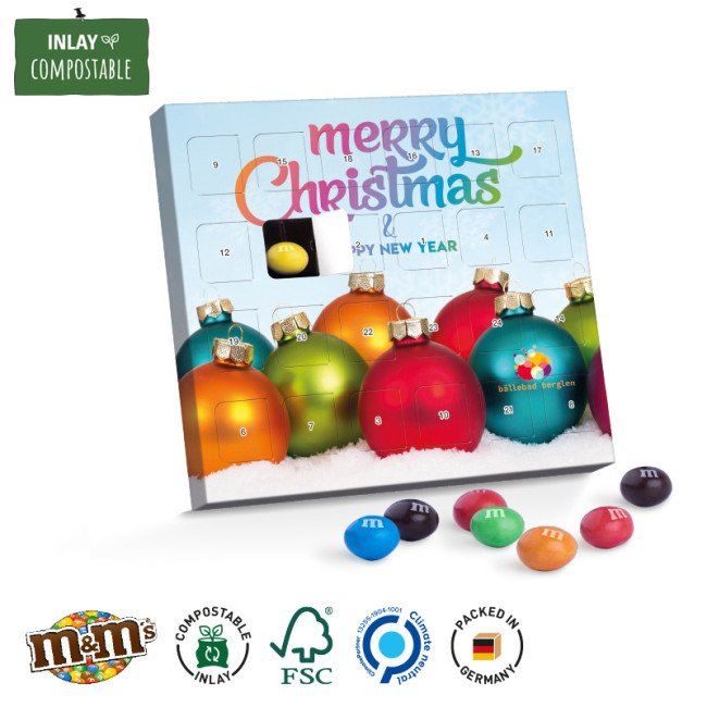 Custom Printed Eco Mini Christmas Advent Calendar Containing M&M’s