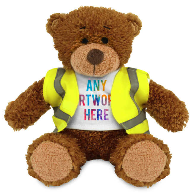 Branded Anne Soft Toy Teddy Bear In Hi Vis Jacket 17cm