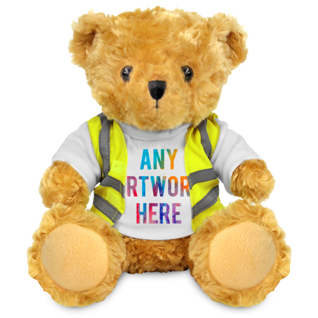 Branded Victoria Soft Toy Teddy Bear In Hi Vis Jacket 19cm